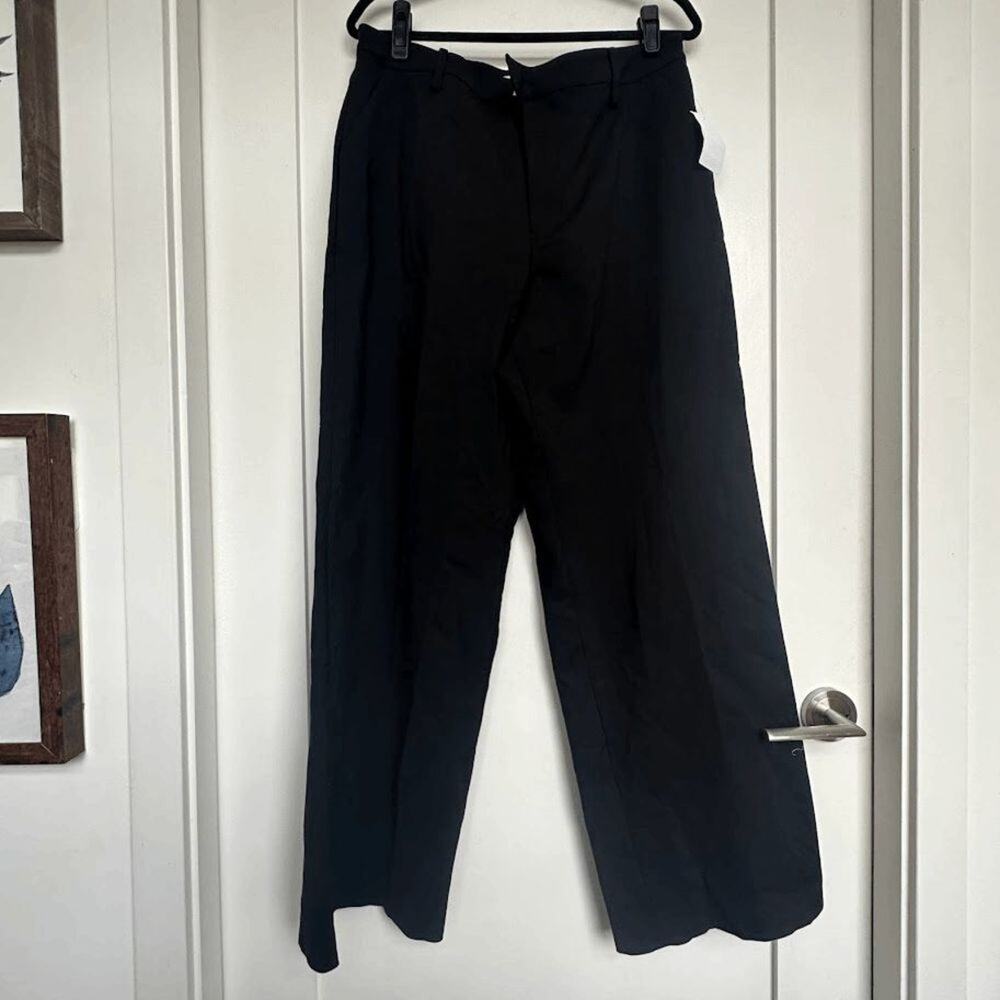 Good American Wide Leg Trouser Pants Size 14/32 Black NWT - Picture 3 of 8